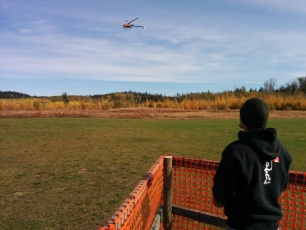 Chris showing us how it's done with the heli.