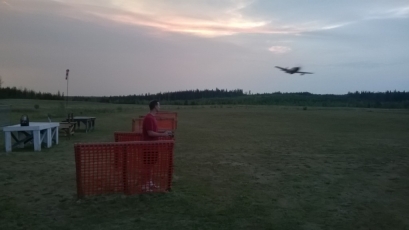 Shaun does a late evening flyby with his FMS P-51B.