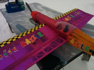 Chris's Razzle all iced up at the 2015 New Years Day fly in.