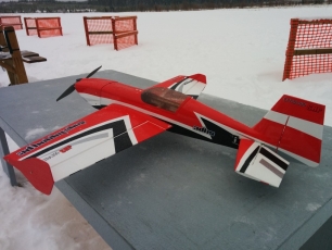 Shaun's 3DHS Extra 300 all iced up at the 2015 New Years Day fly in.