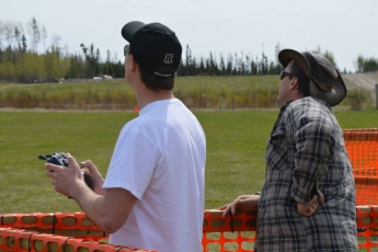 Shaun and Phil consulting on the Edge 540 maiden