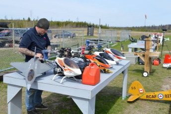 Chris sporting an impressive collection of helicopters