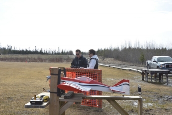 Darcy getting ready for his first flight.