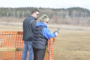 Tina getting ready for her first flight.